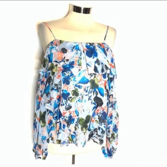 NWT Tanya Taylor watercolor daisy silk blouse - Picture 4 of 6